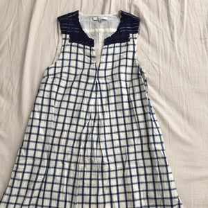 Madewell check dress with embroidery size XXS